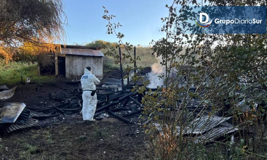 PDI investiga ataque incendiario en fundo Rucahue, Lanco