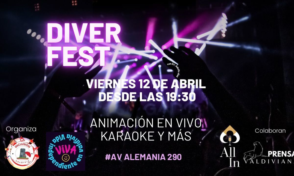 Invitan a la fiesta inclusiva DiverFest 2024 en Valdivia