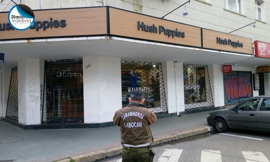 Robo afectó a céntrica tienda de la ciudad de Valdivia