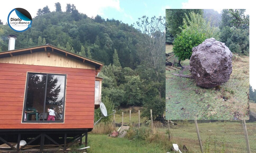 Enorme roca se desprendió de un cerro y casi impacta vivienda en Lago Ranco