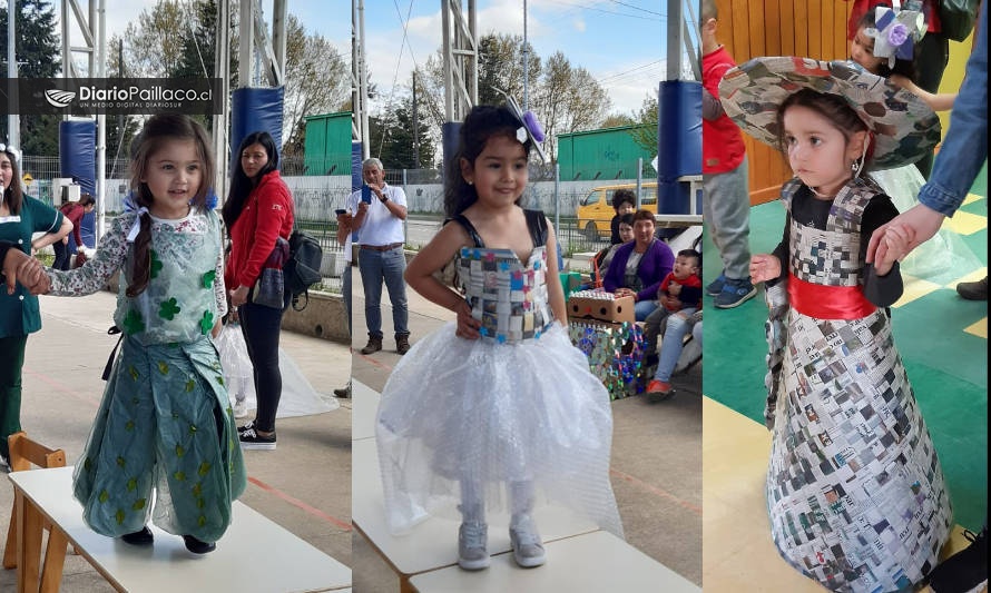 Jardín y Sala Cuna "Luz de Esperanza" se lució con colorido carnaval de reciclaje de primavera en Paillaco