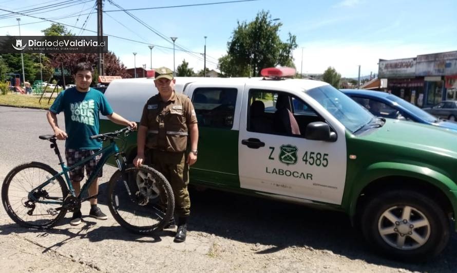 Carabineros recuperó bicicleta robada en Valdivia