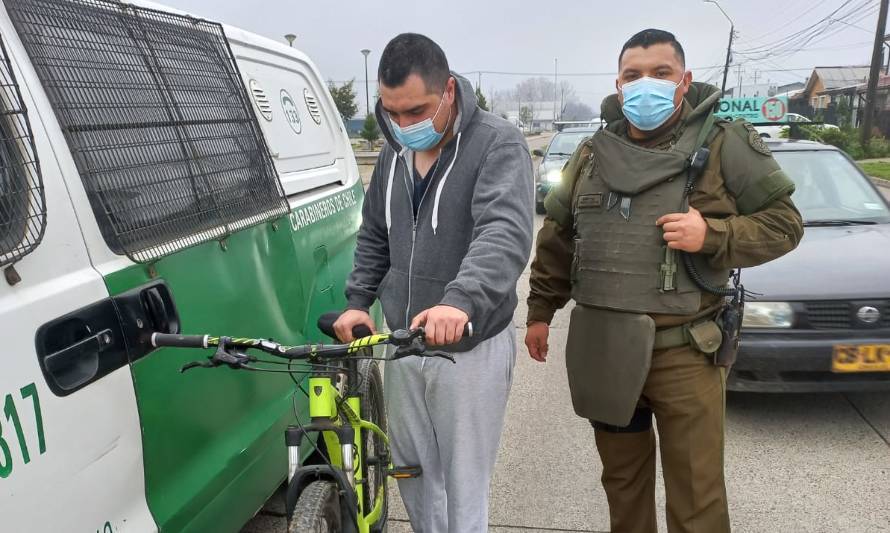 Valdivia: ladrones fueron detenidos tratando de huir en bicicleta