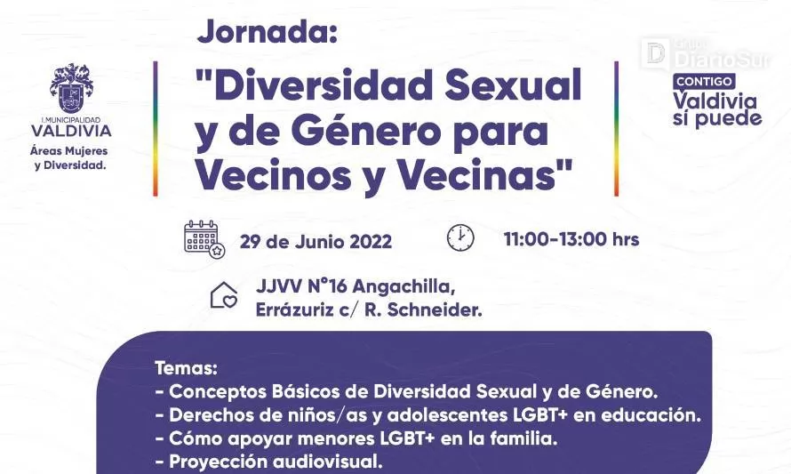 Invitan a participar en jornada sobre diversidad sexual y de género en Valdivia