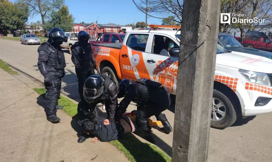 Patrulleros de Seguridad Ciudadana retuvieron a antisocial en Valdivia