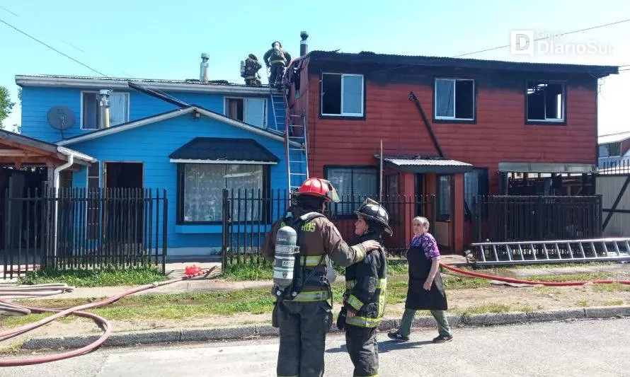 Seis damnificados deja incendio en población Libertad de Valdivia
